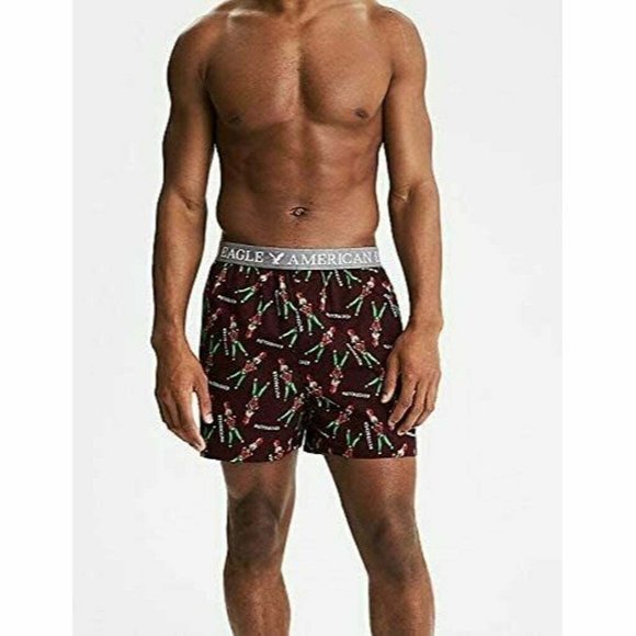 NWT American Eagle Small Nutcracker Boxer Shorts Maroon Gag Gift‎ Christmas New - Picture 3 of 4